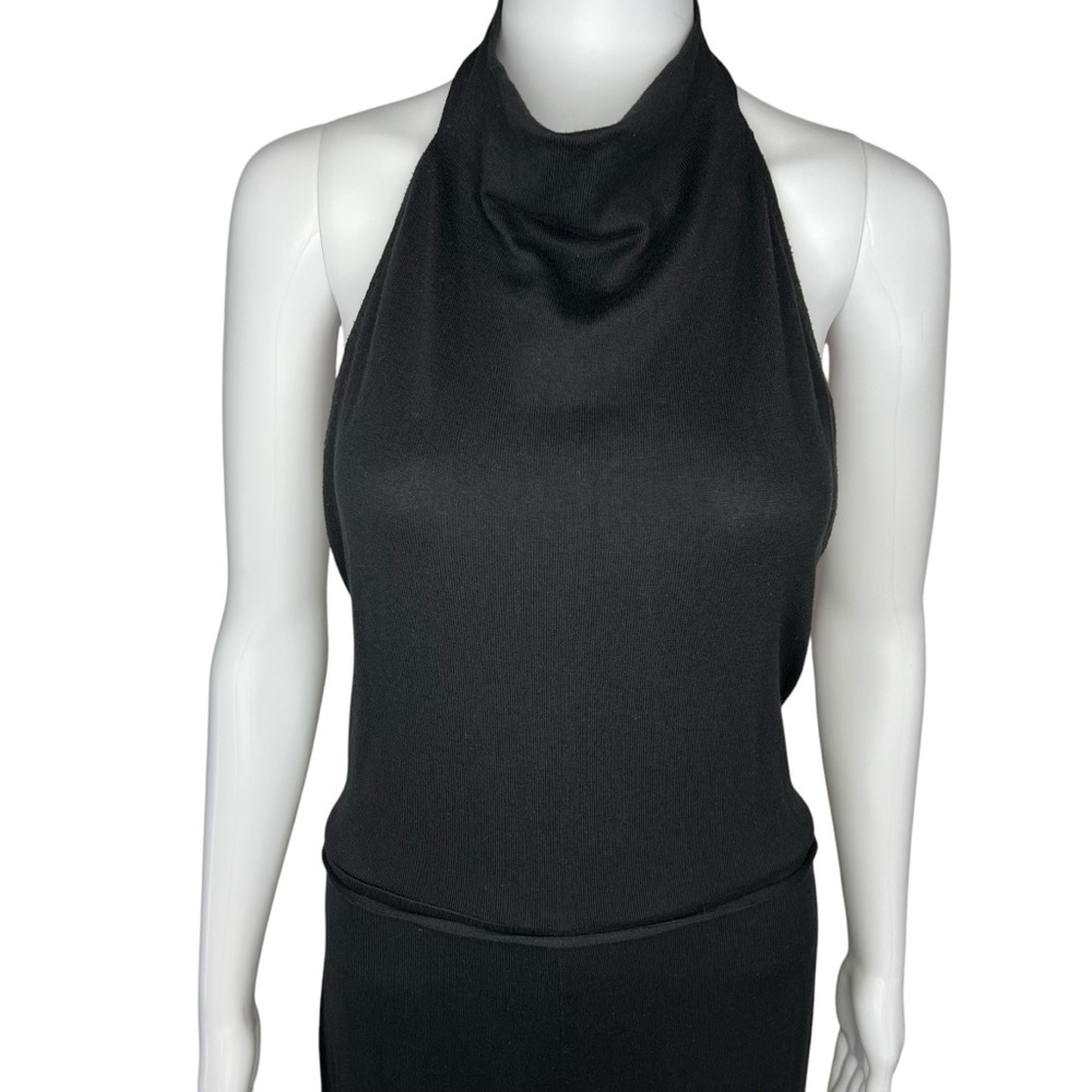 Vince Cropped Belted Stretch-cotton Halterneck Jumpsuit L - Picture 3 of 8